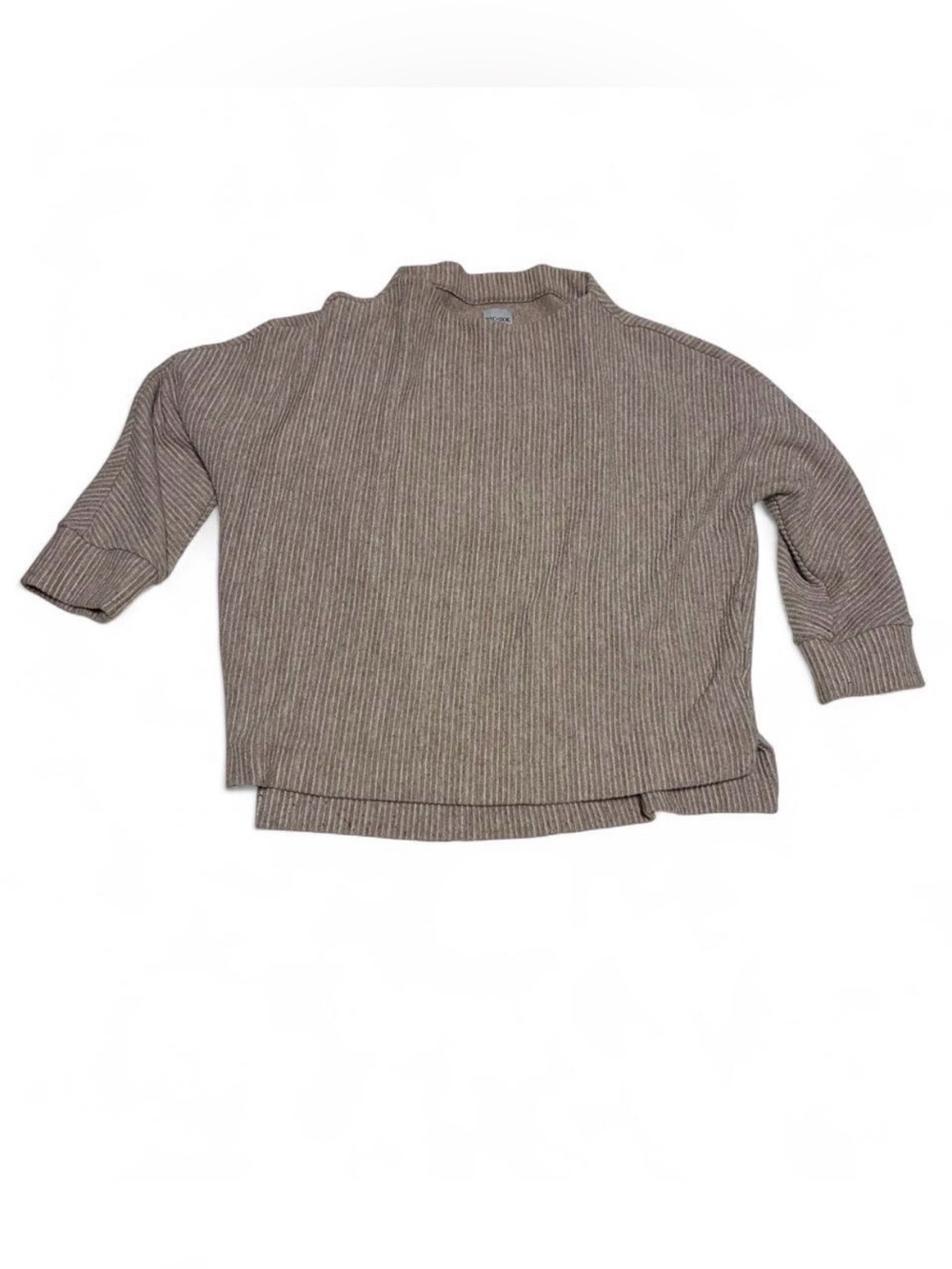 NIC+ZOE Ribbed Mock Neck Sweater - Taupe Heather